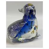 (B) Vintage Art Glass Hand Blown Dog Figure