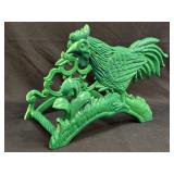 (C) Cast Iron Rooster Hose Reel