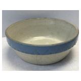 (A) Antique Salt Glazed Pottery Blue White Cream