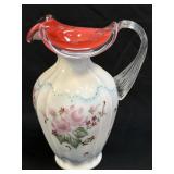 (C) Vintage Fenton Hand Painted Peach Blow Floral