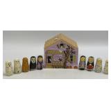 (B) Hand Painted Wooden Halloween Haunted House