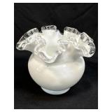 (C) Fenton Silver Crest Double Crimped Edge Vase
