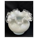 (C) Fenton Silver Crest Double Crimped Edge Vase