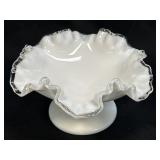 (C) Vintage Fenton Silver Crest Milk Glass