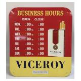 (F) 14.5" X 13.25" Metal Viceroy Cigarette