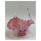 (C) Vintage Fenton Pink Ombre Hobnail Glass