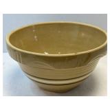 (A) Yellow Ware Bowl with Brown and White Stripe