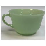 (C) VINTAGE FIRE KING JADEITE ALICE PATTERN TEA