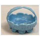 (B) VINTAGE WESTMORELAND DOGWOOD BLUE MILK GLASS