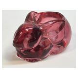 (C) Vintage Indiana Glass Heavy Cranberry Pink