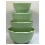(C) Vintage Jadeite Fire King Swirl Mixing