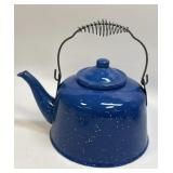 (C) Blue Speckled Enamelware Kettle