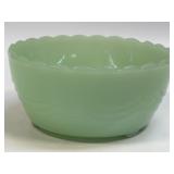 (C) Vintage Green Jadeite Fire King Milk Glass