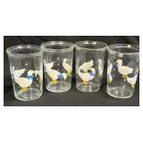 (C) Bama Jelly Jar White Ducks Geese Blue Bows
