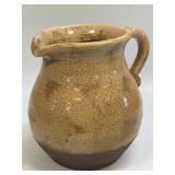 (B) Stoneware Pottery Crackle Glaze Jug With