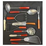 (A) Vintage Bakelite/Stainless Utensils Including