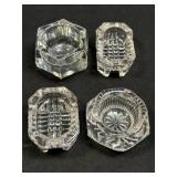 (A) 4 Pc Vintage Clear Glass Salt Cellars
