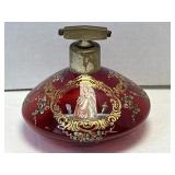 (A) Bohemian Ruby Red Glass Perfume Bottle