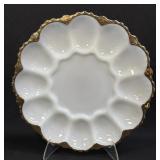 (B) Vintage Anchor Hocking Milk Glass Deviled Egg