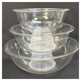 (B) Set of 3 Vintage PYREX Clear Nesting Mixing