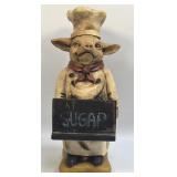 (E) French Pig Chef Resin 15.5" Figure Recipe