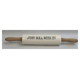 (B) Ceramic "Just Roll With It!" 17" Rolling Pin