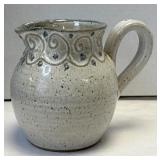 (A) Vintage Handmade Stoneware Cream Pitcher with