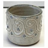 (A) Vintage Handmade Stoneware Votive Cup with