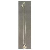 (SC) 18" Chain With Heart "GOD" Pendant Heart