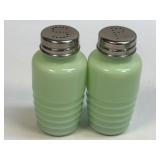 (C) Jadeite Salt and Pepper Shaker Set 4.5" Tall