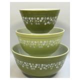 (C) Vintage Pyrex Nesting Bowls: Spring Blossom