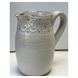 (A) Vintage Handmade Stoneware Cream Pitcher with