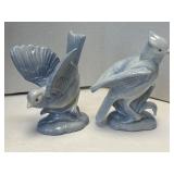 (A) 2 Light Blue Bird Figurines 5"