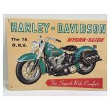 (F) 12.25" X 17.25" Metal Harley-Davidson