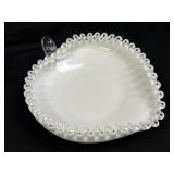 (C) Fenton Silver Crest 7" Heart Shaped Handled