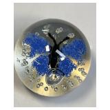 (C) Vintage Blue Butterfly Bubble Glass