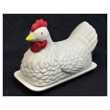 (C) Paula Deen Butter Dish - Hen Chicken - Happy
