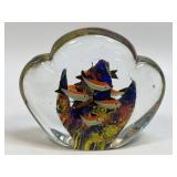 (B) Vintage Art Glass Double Sided Fish Aquarium