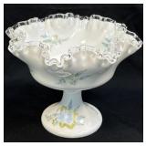 (C) Fenton Silver Crest Ruffled Pedestal Candy