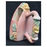 (C) Hull Pottery Pink and Yellow Sunglow Sad Iron