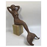 (B) CAST IRON SHELF SITTER - RUST MERMAID DESIGN