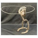 (C) Horseshoe Folk Art Lasso Man 10" Tall