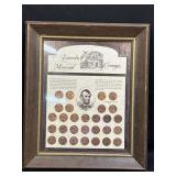 (C) Framed Lincoln Memorial Coinage 10.5" x 12"