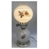 (B) Vintage 1970s Leviton Floral Milk Glass