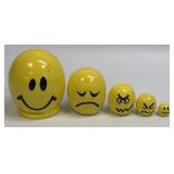 (C) Emoji-Themed Nesting Dolls 4" As Pictured
