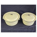 Vintage Yellow Enamelware Pots