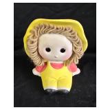 Vintage Ceramic Big Eyed Girl Planter 5ï¿½' tall