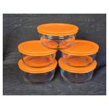 5 Piece Pyrex Glass 5 Cup Storage Bowls