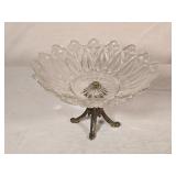 Brass Pedistal Glass Bowl 10'W 6'T