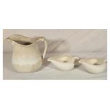 7ï¿½' Stoneware Pitcher & Creamer & Sugar